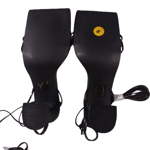 Public Desire Dymond Black Lace Up Square Toe Cake Stand Heels Size 8 NWOT - Picture 3 of 13